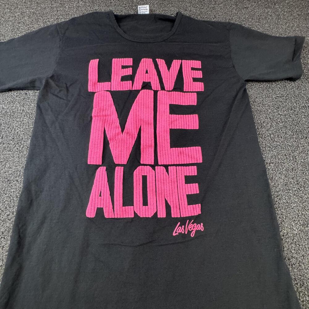 Anvil Shirt Womens One Size Black Leave Me Alone Las Vegas Graphic Tee Preshrunk